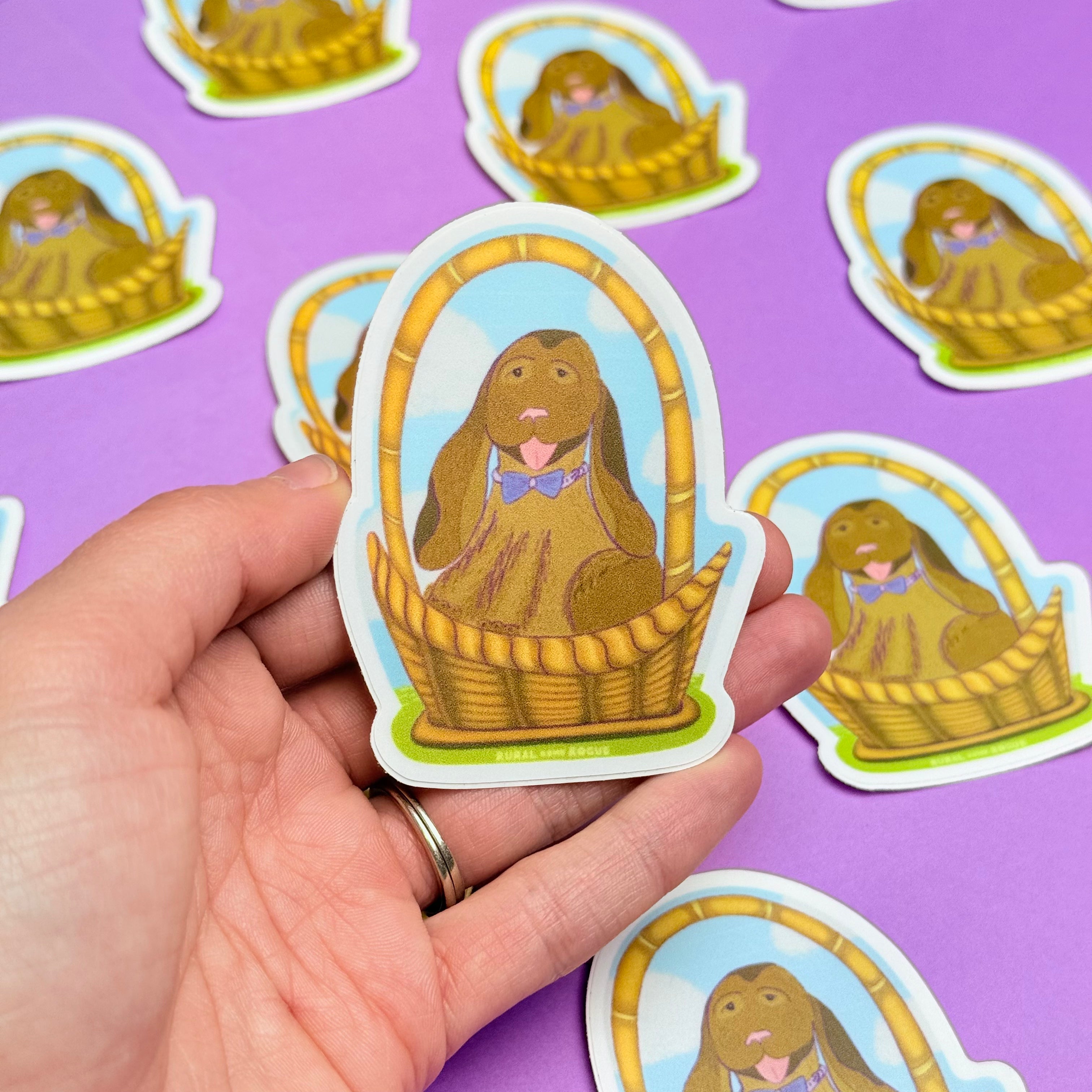 Puppy in a Basket Sticker