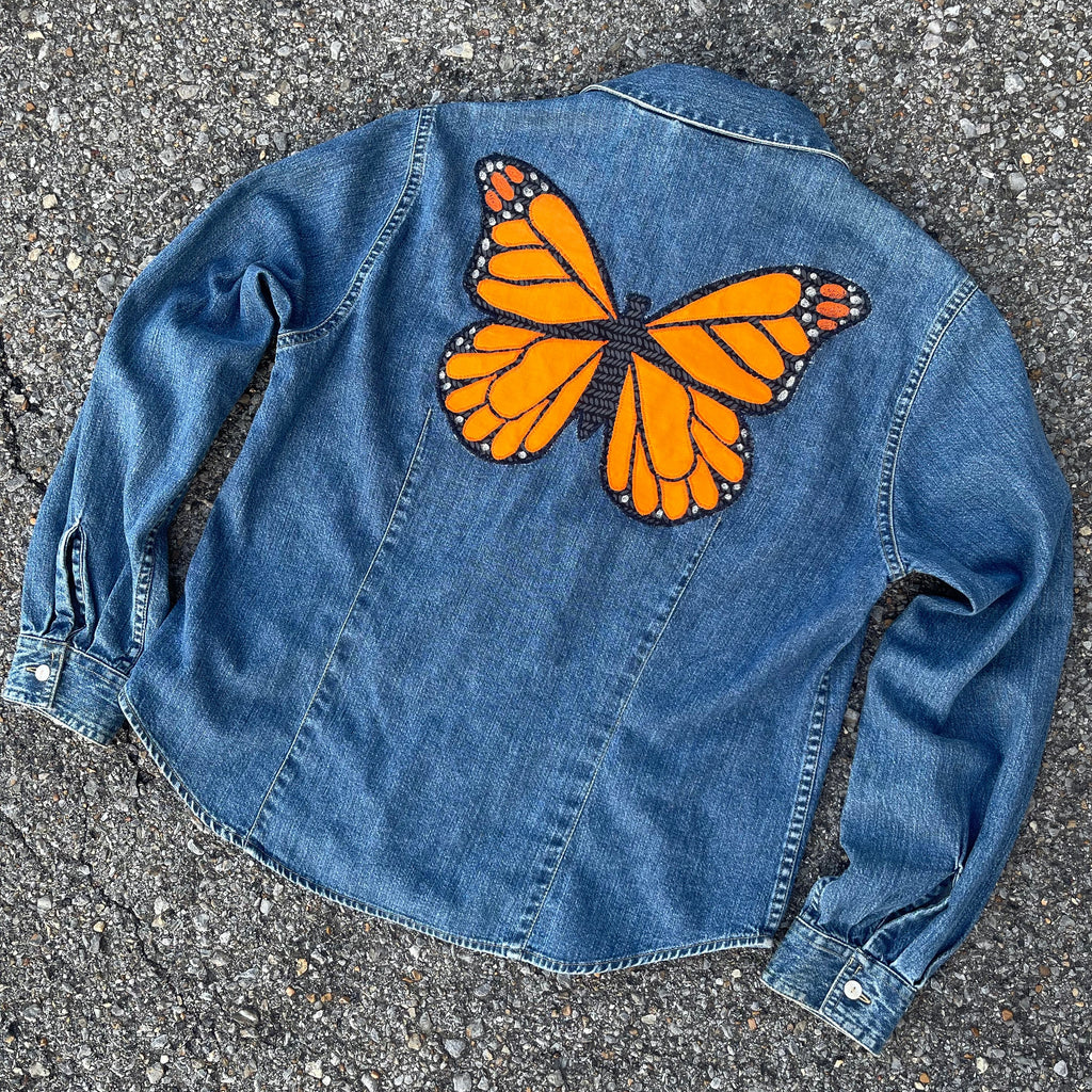 Monarch butterfly button up