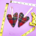 2 Fabric Heart Ornaments