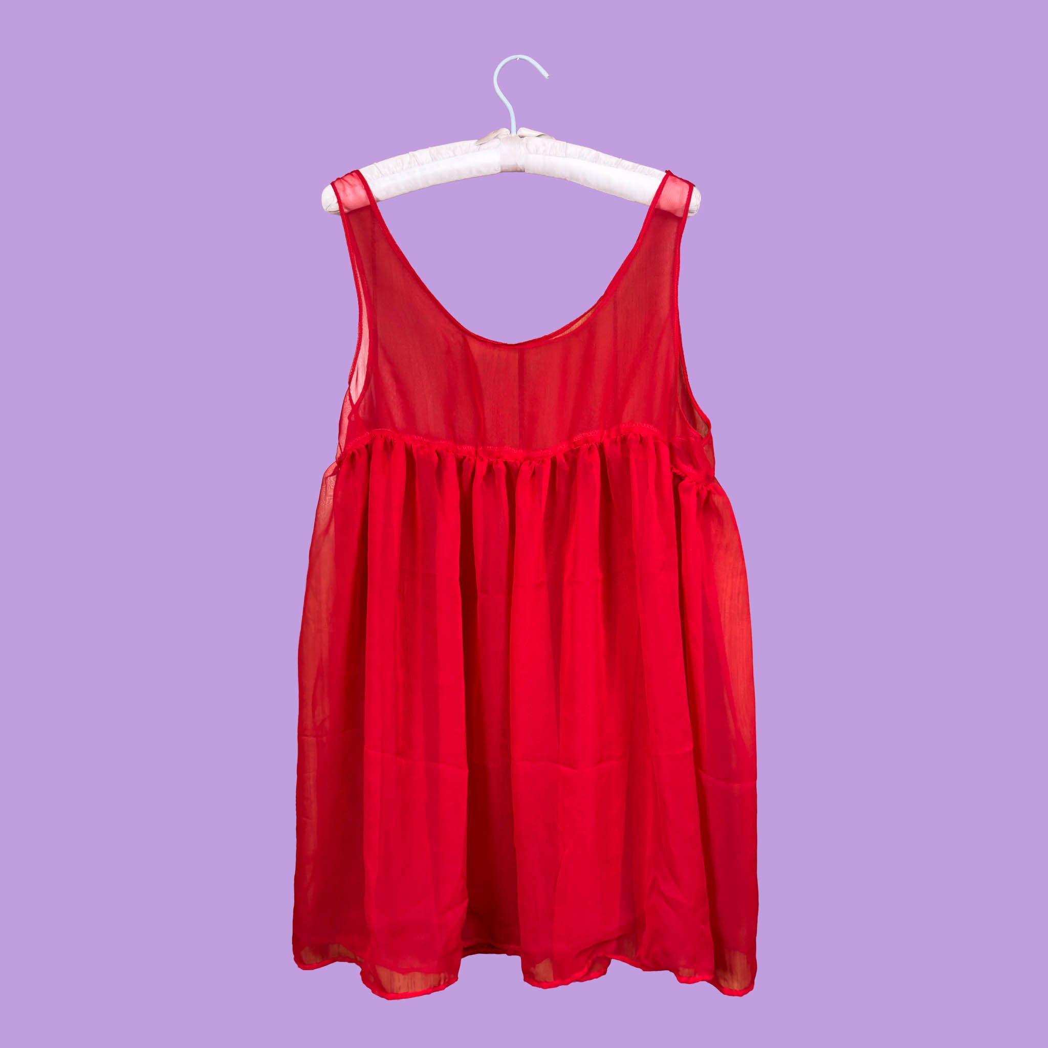 Sheer Red Babydoll Dress (S)