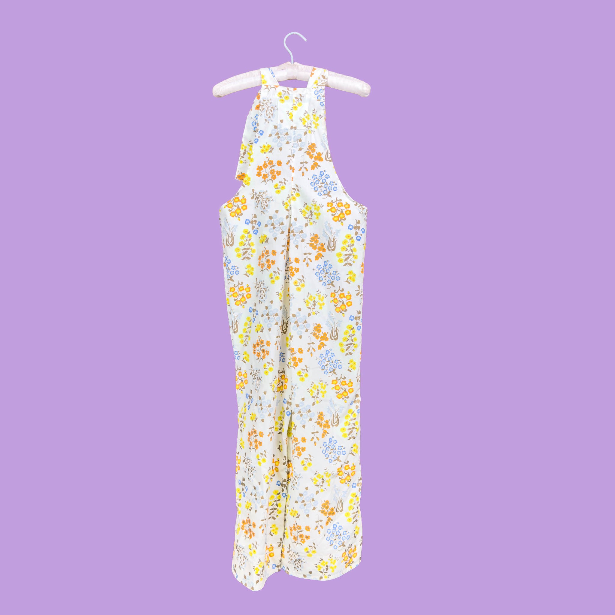 White Floral Overalls (S)