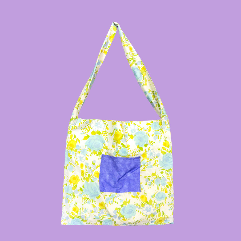 Blue Floral Tote Bag