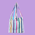 Striped Tie Strap Tote Bag