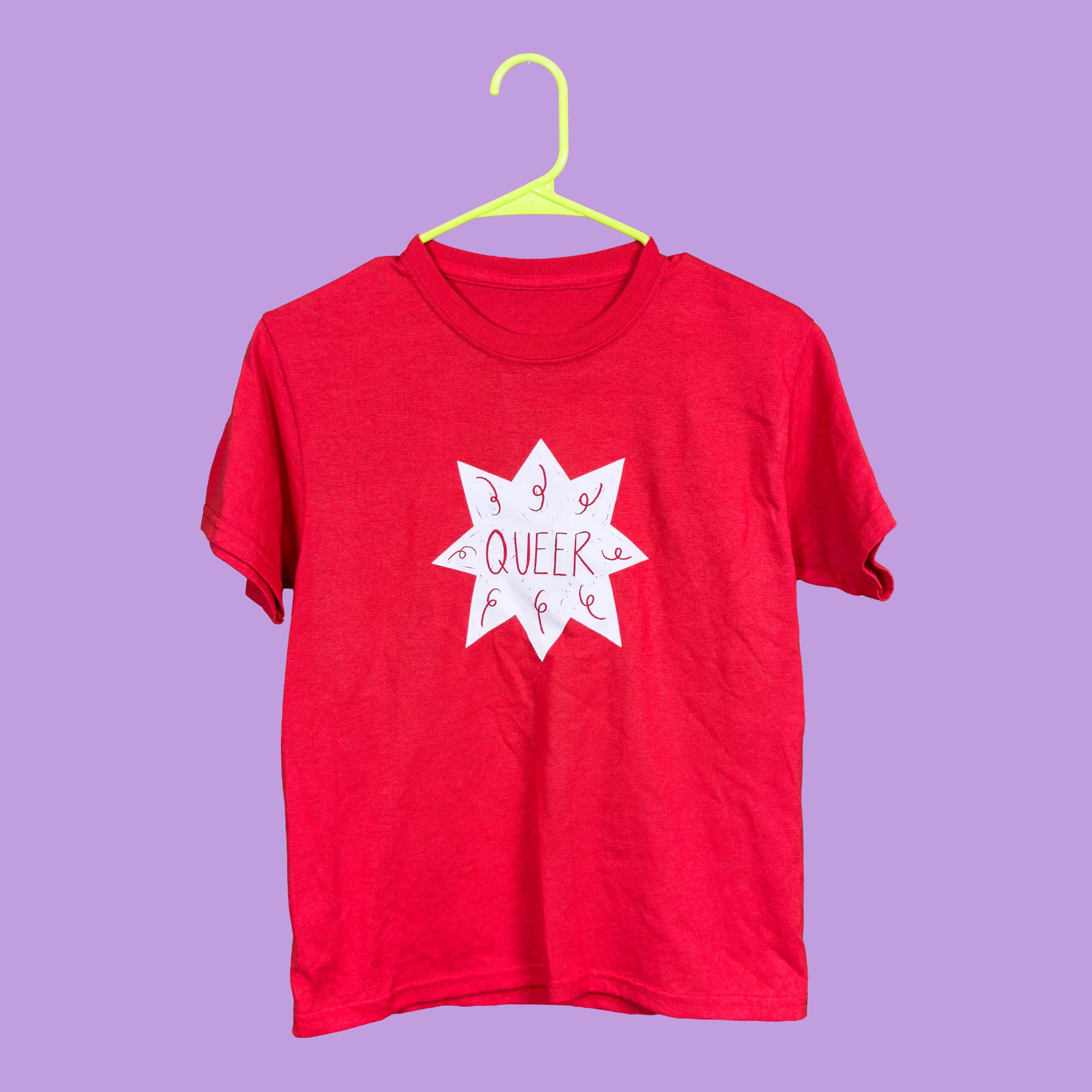 Short Sleeve Red "Queer" Shirt (XS)