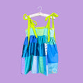 Blue Patchwork Babydoll Dress (S)